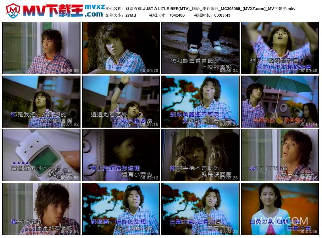 财部有辉-JUST A LITLE BEE(MTV)_国语_流行歌曲_MC205068